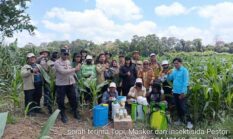 Kapolsek Peninjauan Dukung Program Ketahanan Pangan Lewat Penyemprotan Herbisida